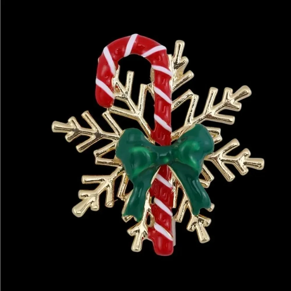 CANDY‎ CANE CHRISTMAS BROOCH